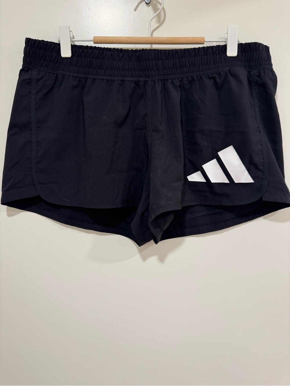 adidas Black Women's Athletic Shorts with White Logo